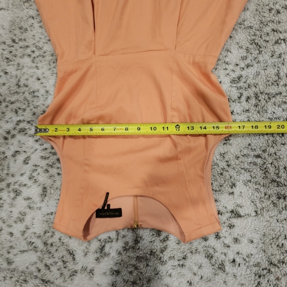 Donna Karan SZ 4 Light Orange Fit & Flare Sleeveless Midi Dress W/Pockets FLAWED - Picture 6 of 12